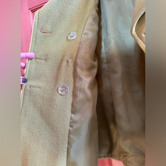St John’s Bay Lime Green Pea Coat Size L Petite - Picture 4 of 7
